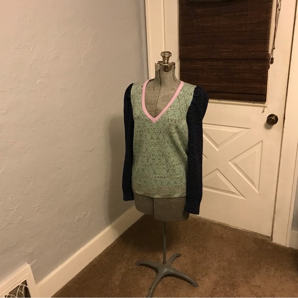 By Anthropologie Soft Long Sleeve Puff Sleeve V Neck Sweater - Picture 5 of 5